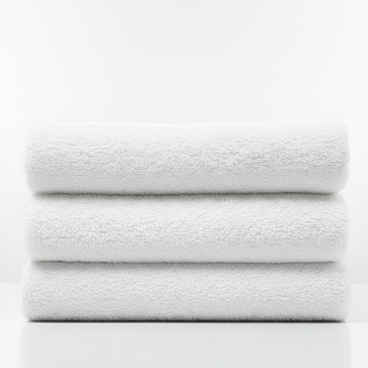 Baltas aukštakilpis lygus rankšluostis